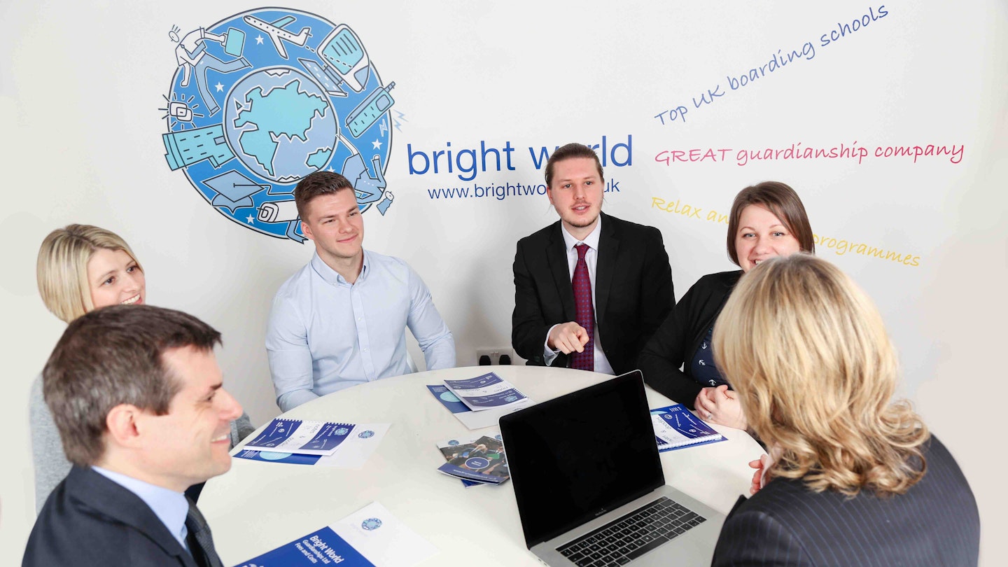 The Bright World team in a meeting
